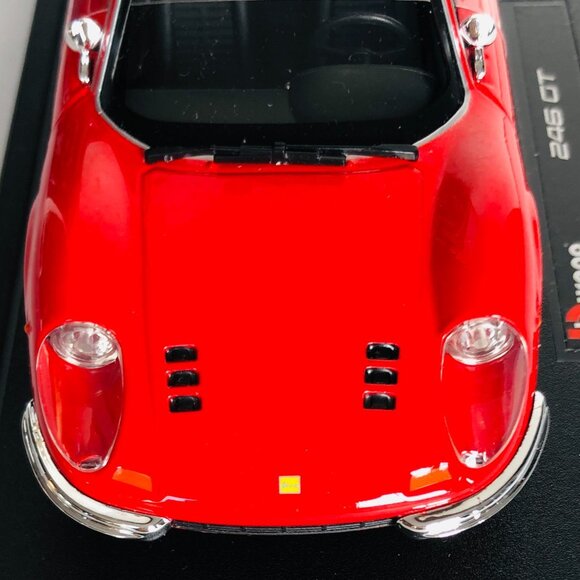 Burago Red Ferrari Dino 246  GT 1/24 Alloy Car Diecast Model With Box Brand New - Picture 15 of 16